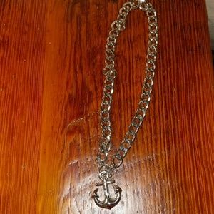 Silver anchor necklace